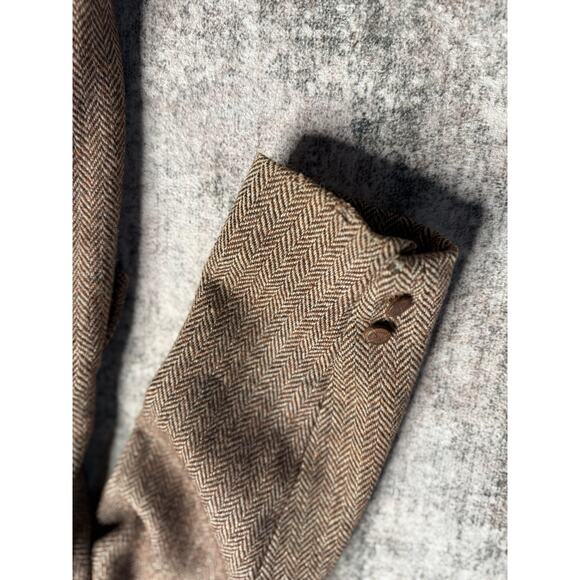 VTG Harris Tweed Sport Coat 44R Orange Unstructured Blazer Herringbone USA Read* - Picture 12 of 14